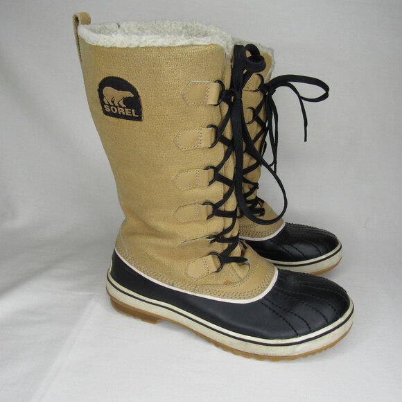 Sorel Shoes - Sorel TIVOLI II HIGH Winter Boots Beige Black Women's 8
